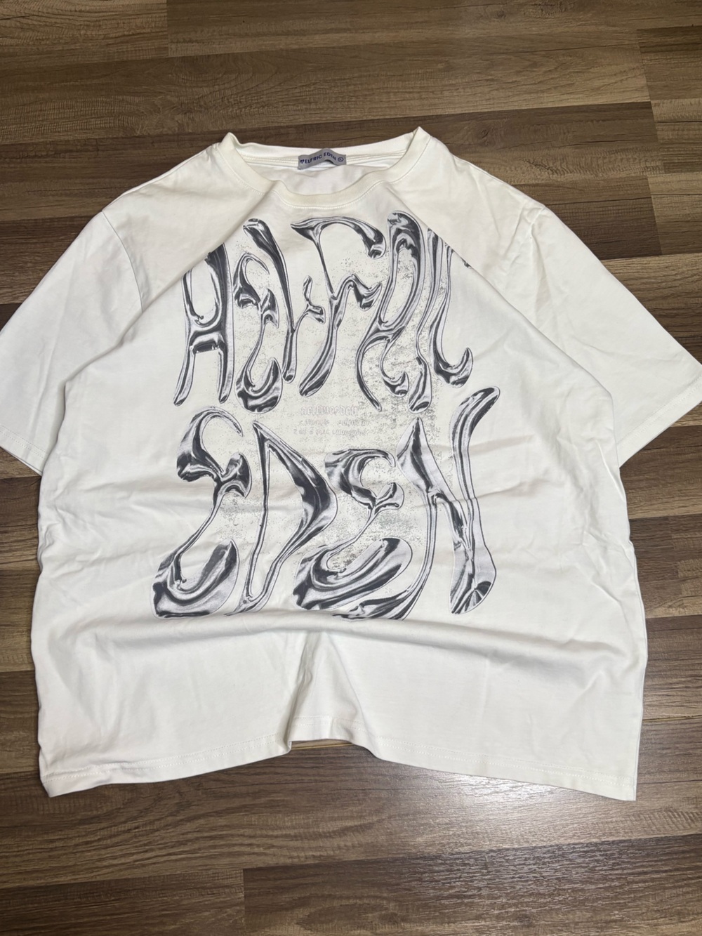 ELFRIC EDEN Graphic Print White Men's XL Jersey T-Shirt